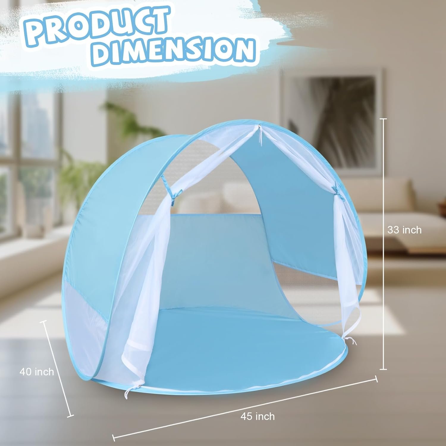 Portable Anti-UV Pop-Up Beach Tent- Ultimate Sun Shelter & Kids' Play Tent - Image 2