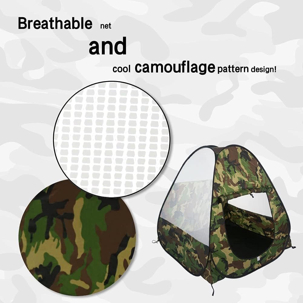 Military Pop Up Play Tent - Collapsible Army Indoor Outdoor Camouflage Playhouse Hunting Toy for Kids - Image 2