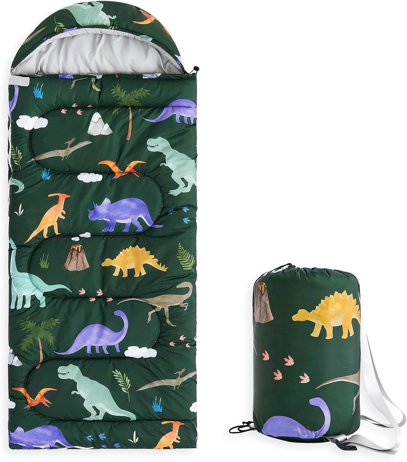 Kids Sleeping Bag for Boys Toddlers, Camping in Warm Cold Weather, Backpacking Lightweight Compact Outdoor Liner for 3 Seasons Summer Spring Fall