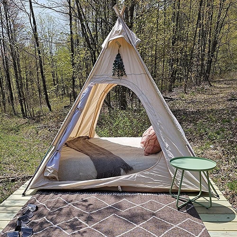 Cotton Canvas Camping Pyramid Tent for 2~3 Person - Image 2